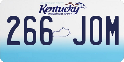 KY license plate 266JOM