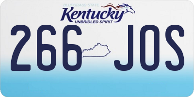 KY license plate 266JOS
