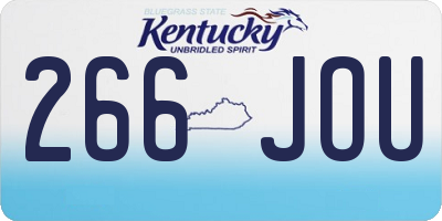 KY license plate 266JOU