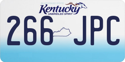 KY license plate 266JPC