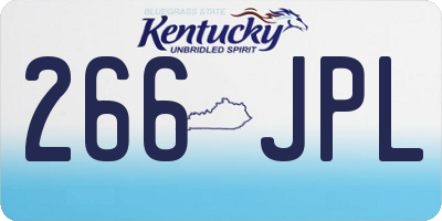 KY license plate 266JPL
