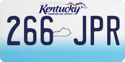 KY license plate 266JPR