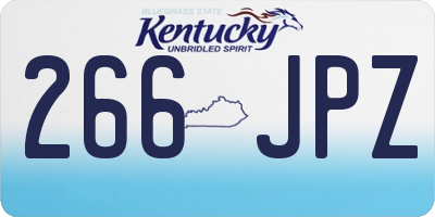 KY license plate 266JPZ
