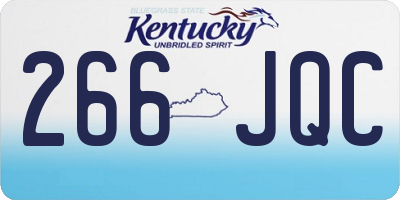KY license plate 266JQC