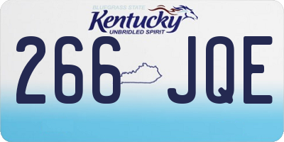 KY license plate 266JQE