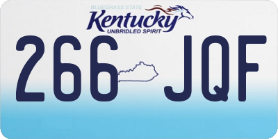 KY license plate 266JQF