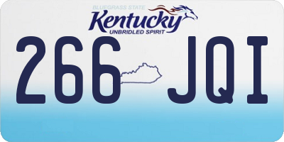 KY license plate 266JQI