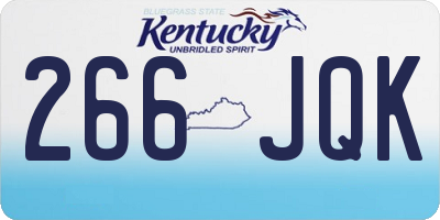 KY license plate 266JQK
