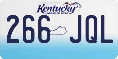 KY license plate 266JQL