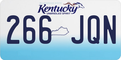 KY license plate 266JQN