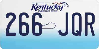 KY license plate 266JQR
