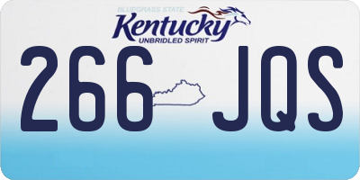 KY license plate 266JQS