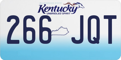 KY license plate 266JQT