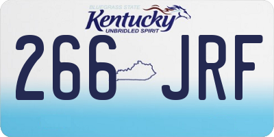 KY license plate 266JRF