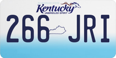 KY license plate 266JRI