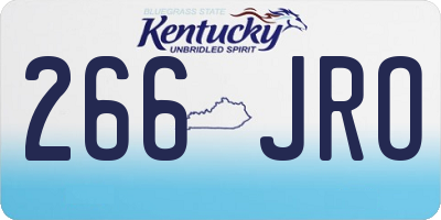 KY license plate 266JRO
