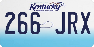 KY license plate 266JRX