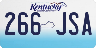 KY license plate 266JSA