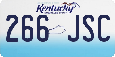 KY license plate 266JSC