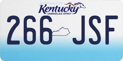KY license plate 266JSF