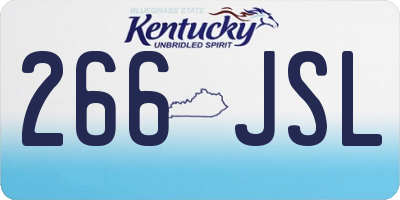 KY license plate 266JSL