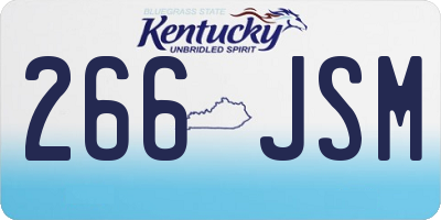 KY license plate 266JSM