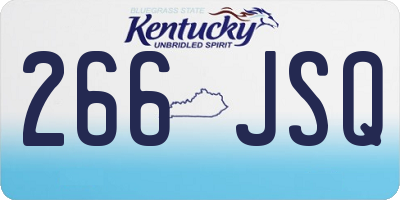 KY license plate 266JSQ