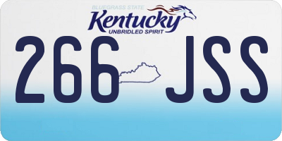 KY license plate 266JSS