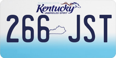 KY license plate 266JST