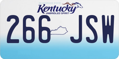 KY license plate 266JSW
