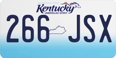 KY license plate 266JSX