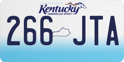 KY license plate 266JTA