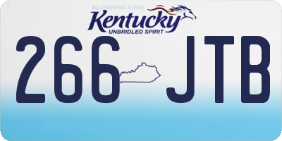 KY license plate 266JTB