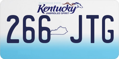 KY license plate 266JTG