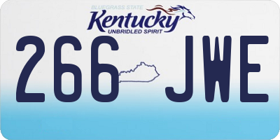KY license plate 266JWE