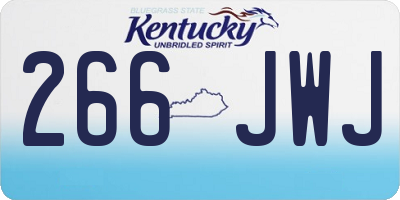 KY license plate 266JWJ