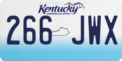 KY license plate 266JWX