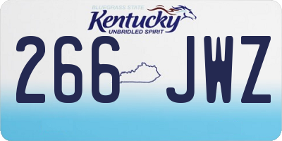 KY license plate 266JWZ