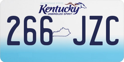 KY license plate 266JZC