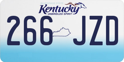 KY license plate 266JZD