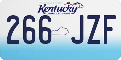KY license plate 266JZF
