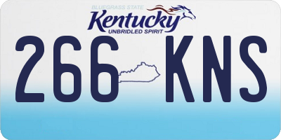 KY license plate 266KNS