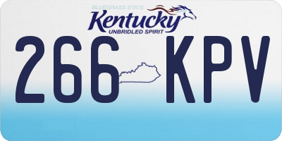 KY license plate 266KPV