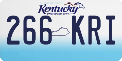 KY license plate 266KRI