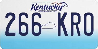 KY license plate 266KRO
