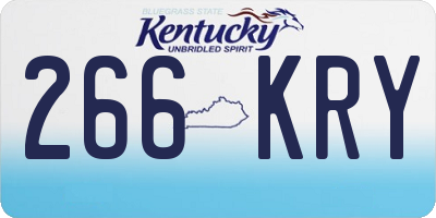 KY license plate 266KRY