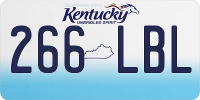 KY license plate 266LBL