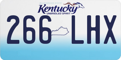 KY license plate 266LHX