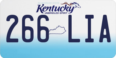KY license plate 266LIA