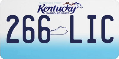 KY license plate 266LIC